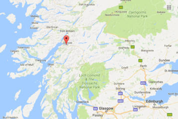 Location of Ardachy Cottage, Ballachulish